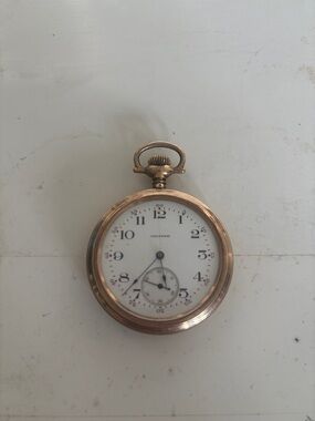 Waltham Men's Gold Pocket Watch - Classic White Dial